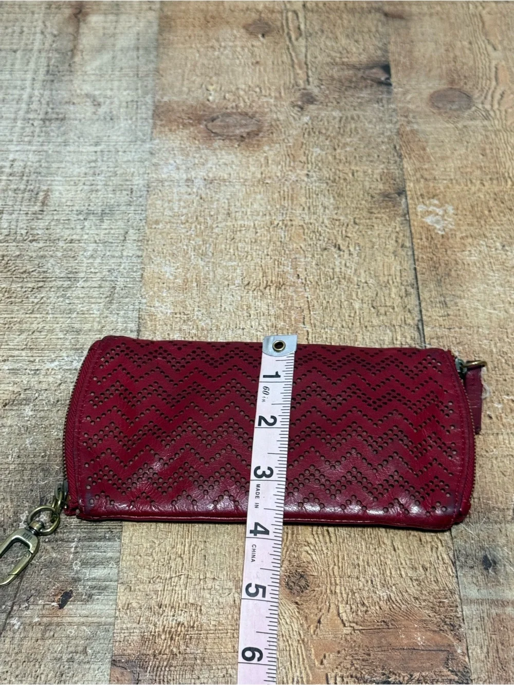 HOBO INTERNATIONAL~SPARK~Crimson RED Leather Double Sided Eye Glass Case